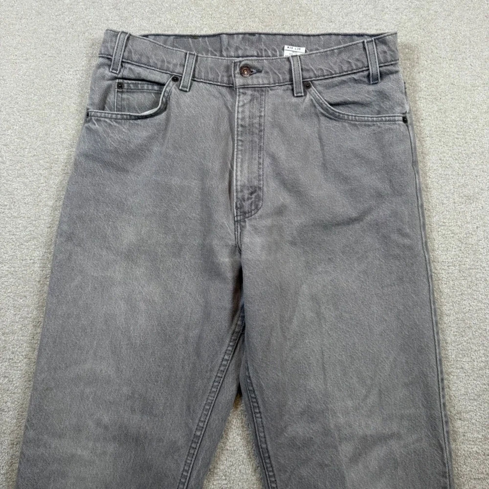 Vintage‎ 90s Levi's Gray Orange Tab 550 Relaxed Fit Tapered USA Made Size 34x34